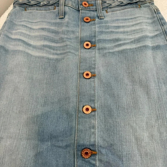 AG ADRIANO GOLDSCHMIED womens Lula braided light wash denim pencil skirt - Picture 5 of 12
